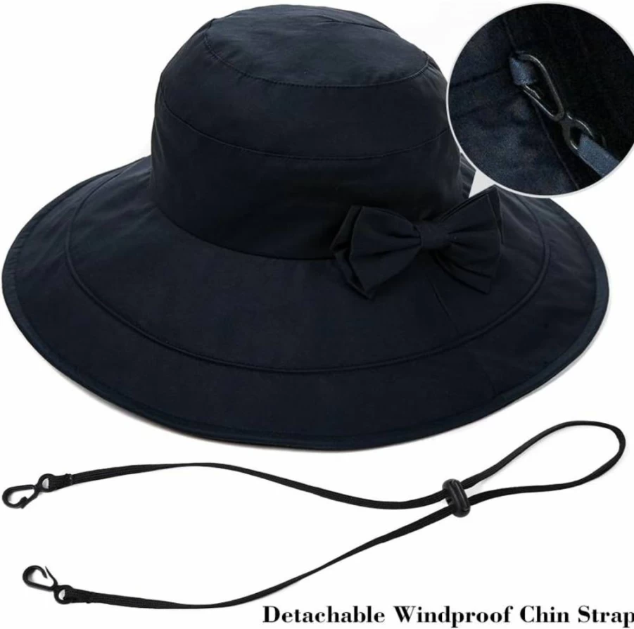 Comhats Women's Packable Cotton Sun Hat with Wide Brim UV Protection for Beach, Gardening & Travel (54-64cm)