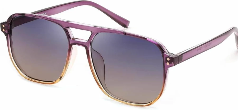 FEISEDY Retro Square Aviator Sunglasses for Women & Men – 70s Vintage Style Trendy Plastic Frame Sun Glasses B2835