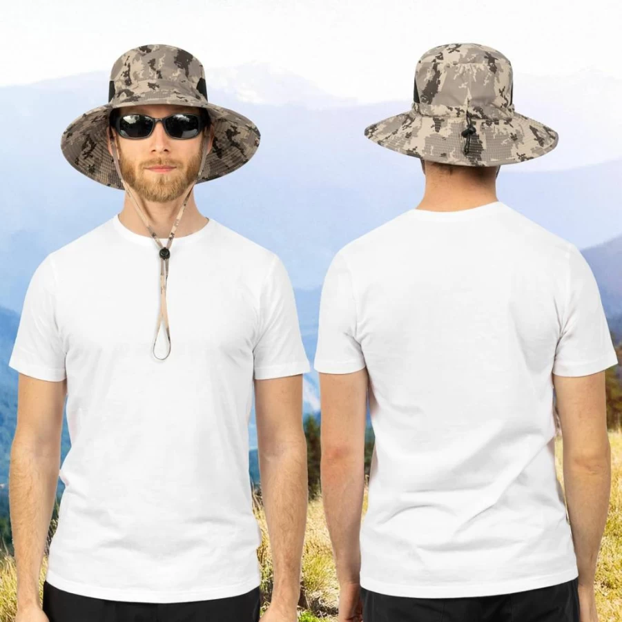 SUN CUBE UPF 50+ Wide Brim Sun Hat for Men & Women, Safari Bucket Hat for Fishing, Hiking, Beach, Outdoor UV Protection Boonie Hat