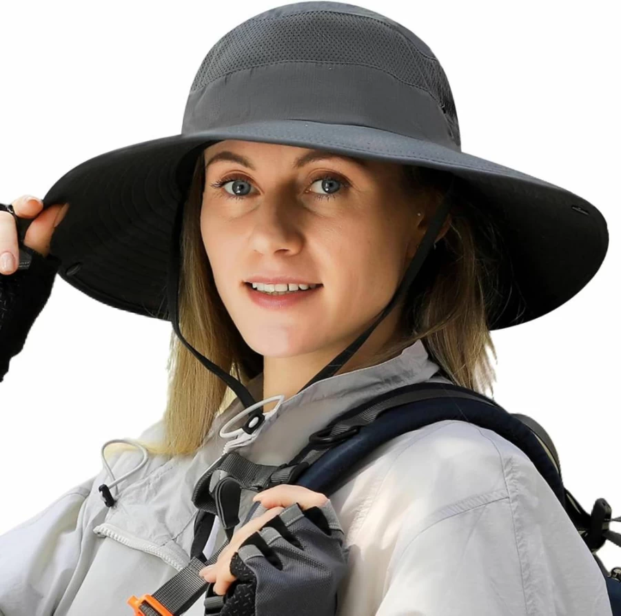 HUAMULAN UV Protection Wide Brim Sun Hat for Men & Women - Breathable Summer Outdoor Hat for Fishing, Hiking, Beach, and Gardening