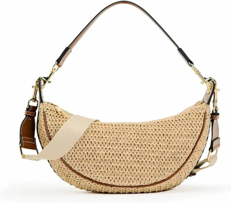 BaiYouDa Woven Straw Crossbody Bag for Women - Adjustable Strap Chic Beach Shoulder Purse Summer Hobo Handbag 2025