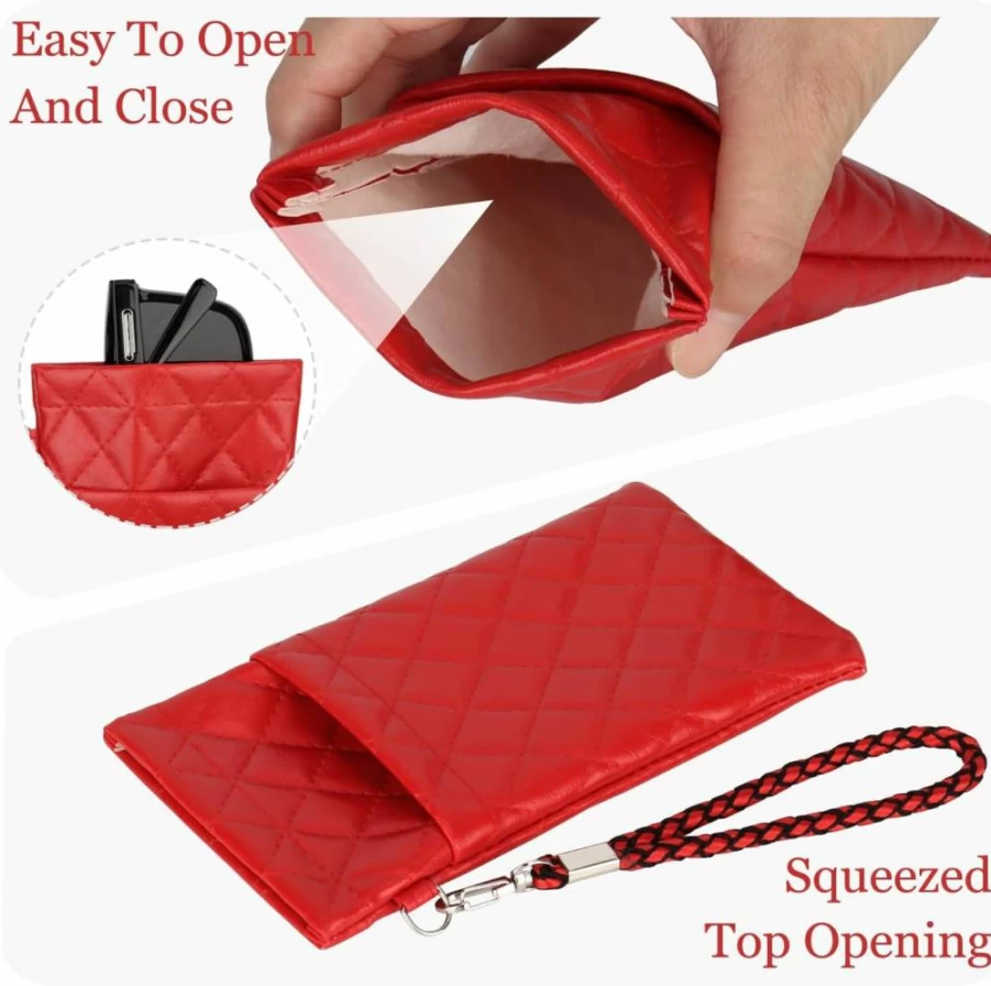 RayLove Premium Leather Eyeglass Case with Carrying Strap - Soft Protective Glasses Pouch for Women & Men - Durable Sunglasses Holder for Travel & Daily Use