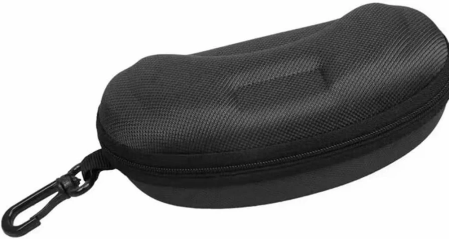 Yamrots 2 Pack Durable Zippered Hard Sunglasses Cases with Plastic Hook for Travel & Eyewear Protection