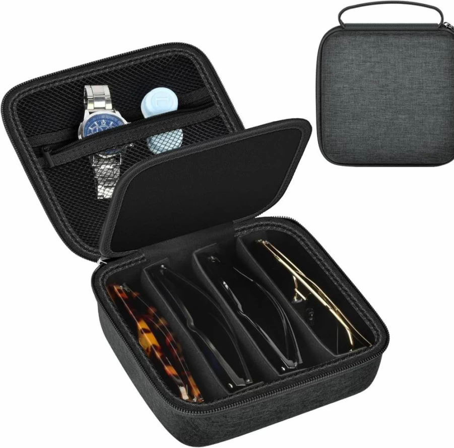 Grapsa Trendy Sunglasses Organizer Case for Men & Women - Portable Travel Storage Holder for Quay & Polarized Sunglasses (Bag Only)