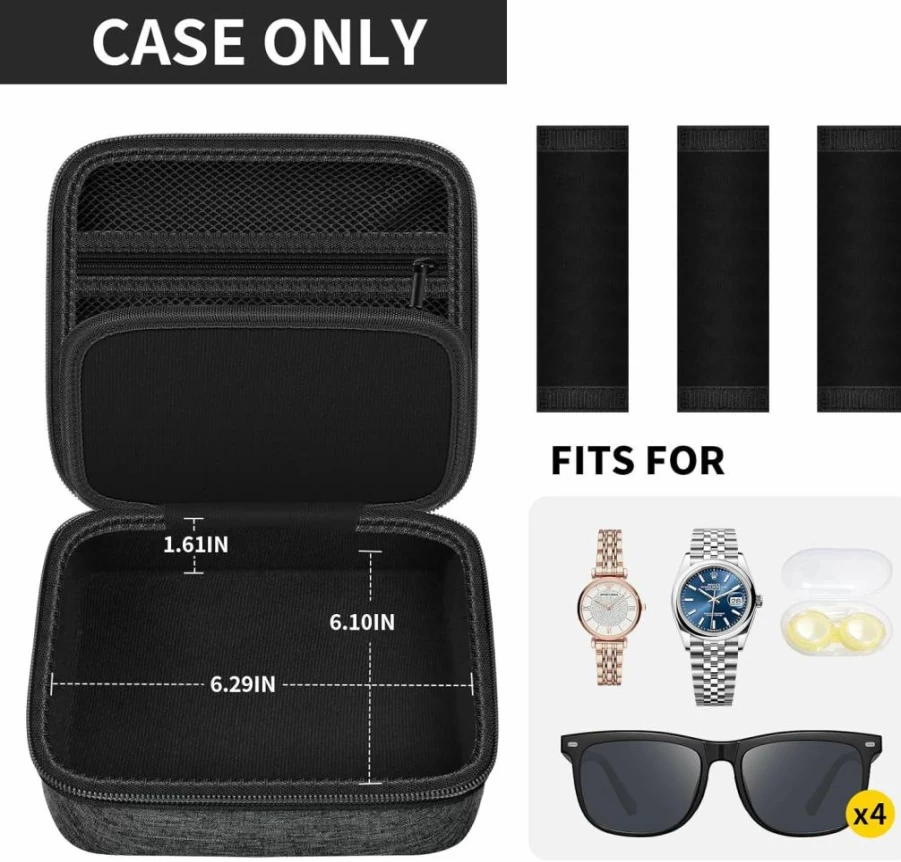 Grapsa Trendy Sunglasses Organizer Case for Men & Women - Portable Travel Storage Holder for Quay & Polarized Sunglasses (Bag Only)