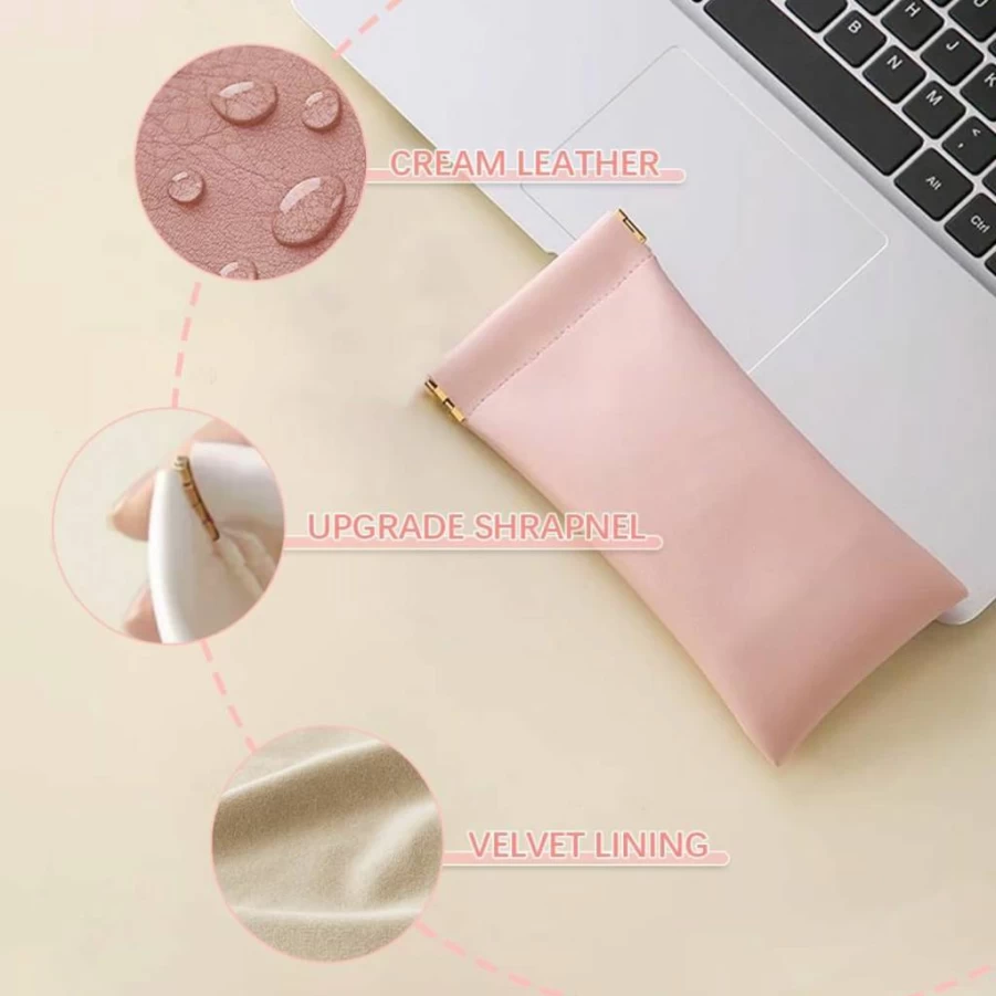 NotiGat Leather Sunglasses Case – Soft Squeeze-Top Portable Eyewear Pouch for Women & Men (5-Pack, Premium Glasses Cover)