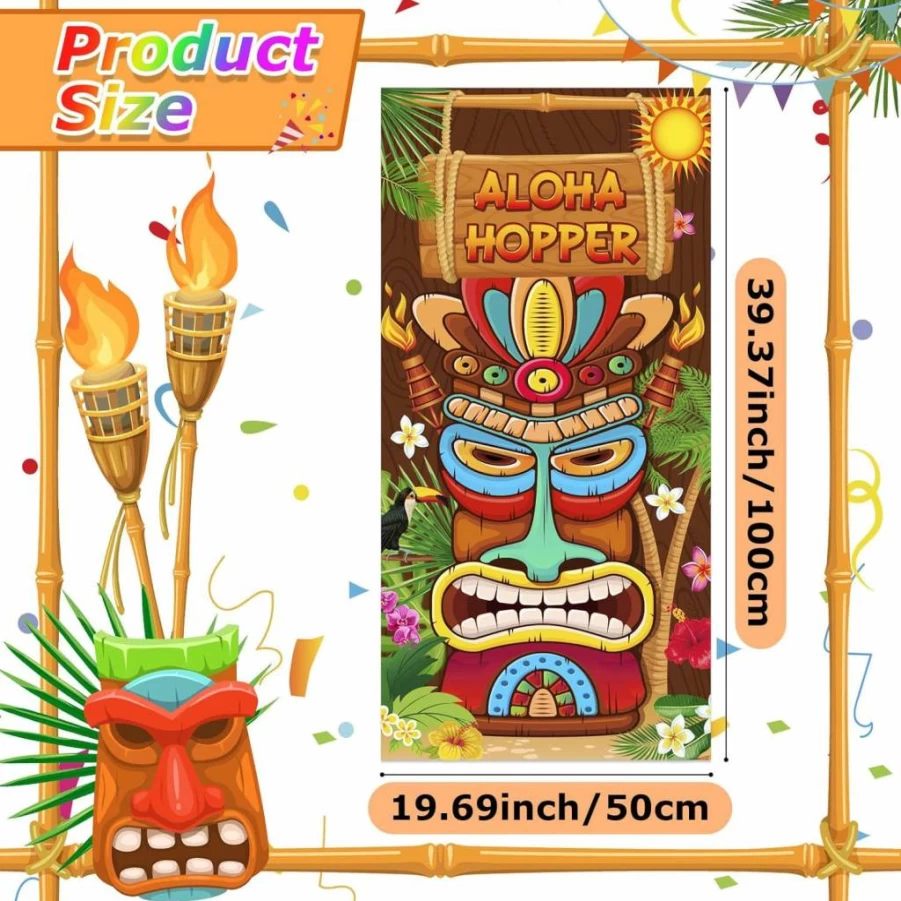 Epakh 10 Pcs Tiki Potato Sack Race Bags for Kids & Adults - Hawaiian Luau, Halloween, Birthday Party Games, Outdoor Beach & Summer Activities