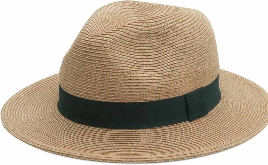 Joywant Women's UPF50+ Wide Brim Straw Fedora Hat - Packable Summer Beach Sun Hat for Women