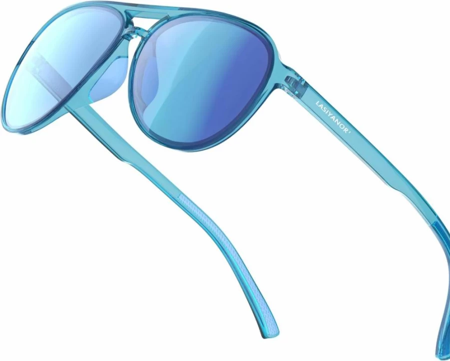 Lasiyanor TR-90 Polarized Vintage 70s Sunglasses for Men & Women – Lightweight UV 400 Protection Classic Retro Shades