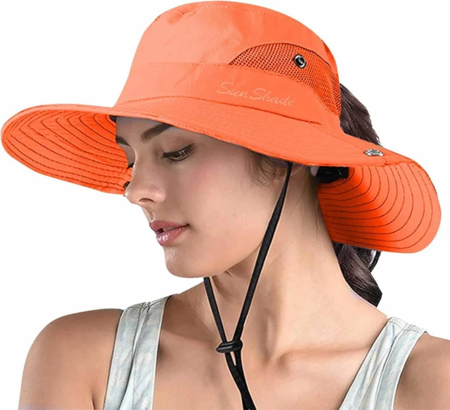 ZOORON Women's Wide Brim Safari Sun Hat - UPF UV Protection Foldable Bucket Hat for Beach, Fishing & Outdoor Summer Activities