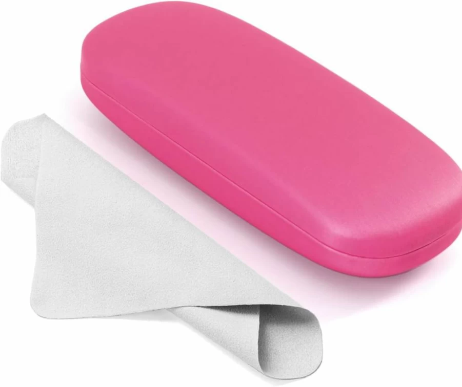 Marvolia Premium Hard Shell Eyeglasses Case - PU Leather Protective Cover for Sunglasses & Glasses with Included Cleaning Cloth