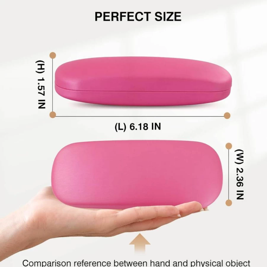 Marvolia Premium Hard Shell Eyeglasses Case - PU Leather Protective Cover for Sunglasses & Glasses with Included Cleaning Cloth