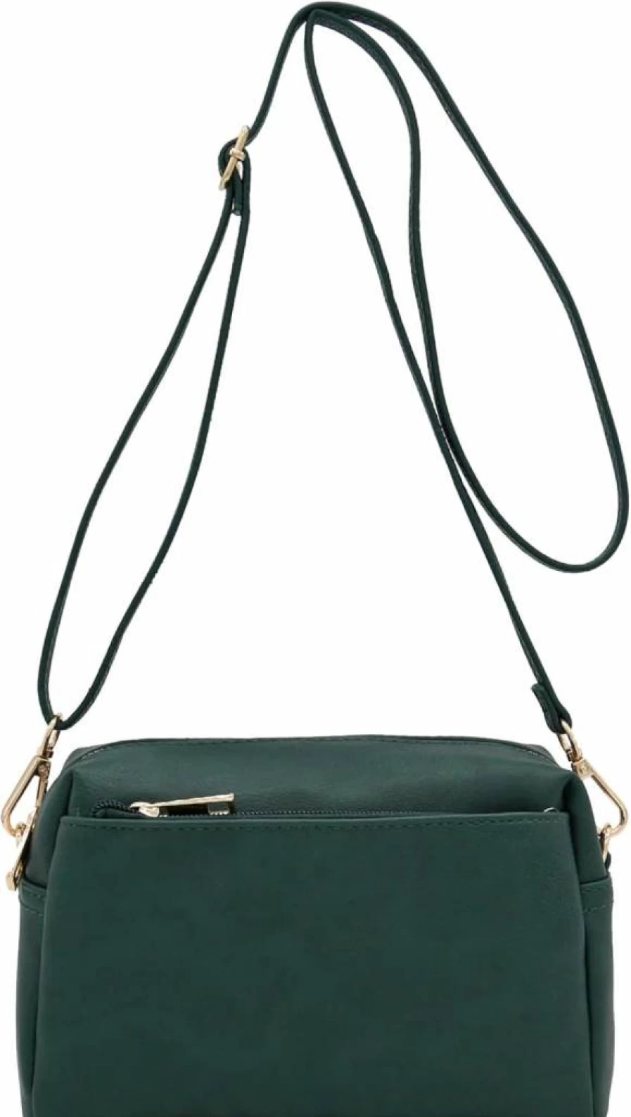 FashionPuzzle Triple Zip Compact Crossbody Bag for Women Stylish Small Shoulder Purse