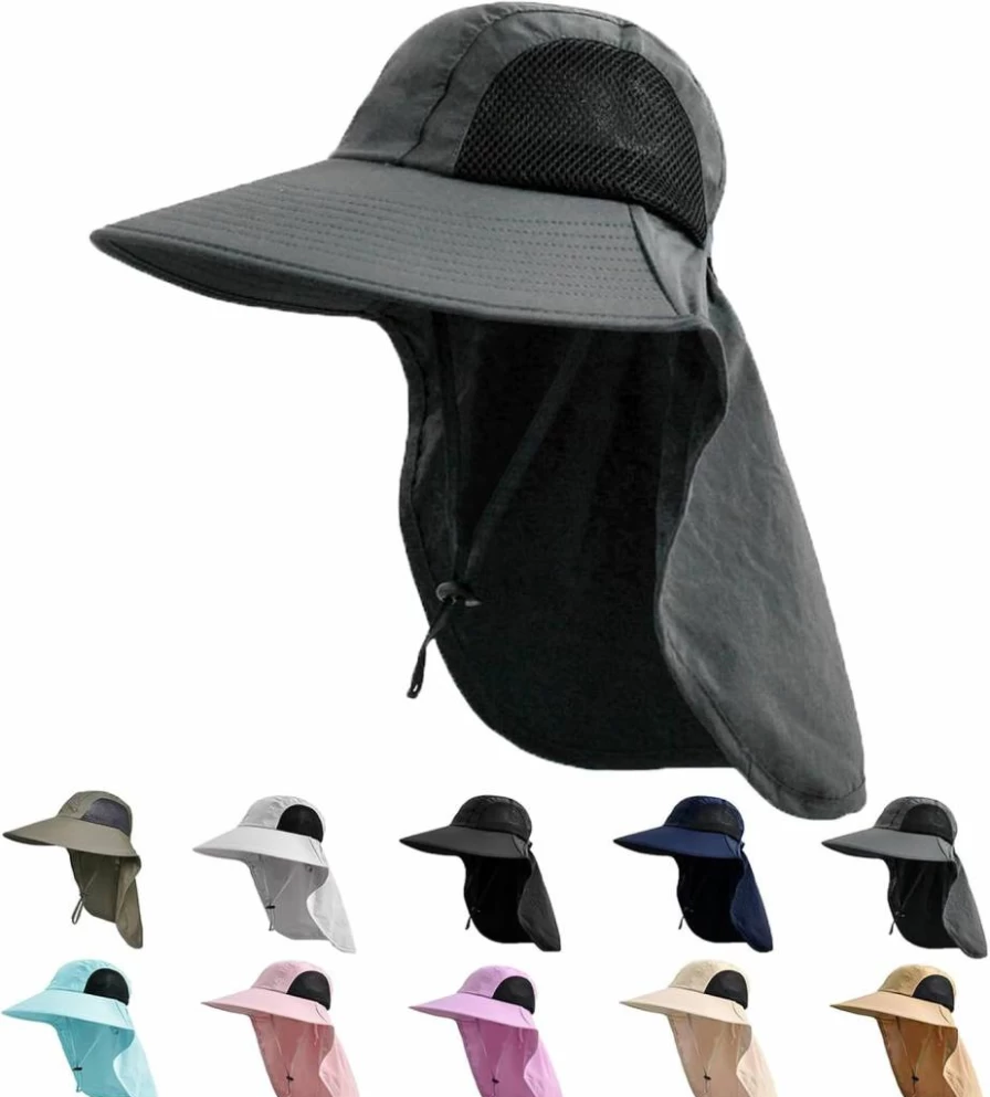 ZOORON UPF 50+ Sun Hat for Men & Women - Wide Brim UV Protective Hiking & Fishing Hat with Neck Flap