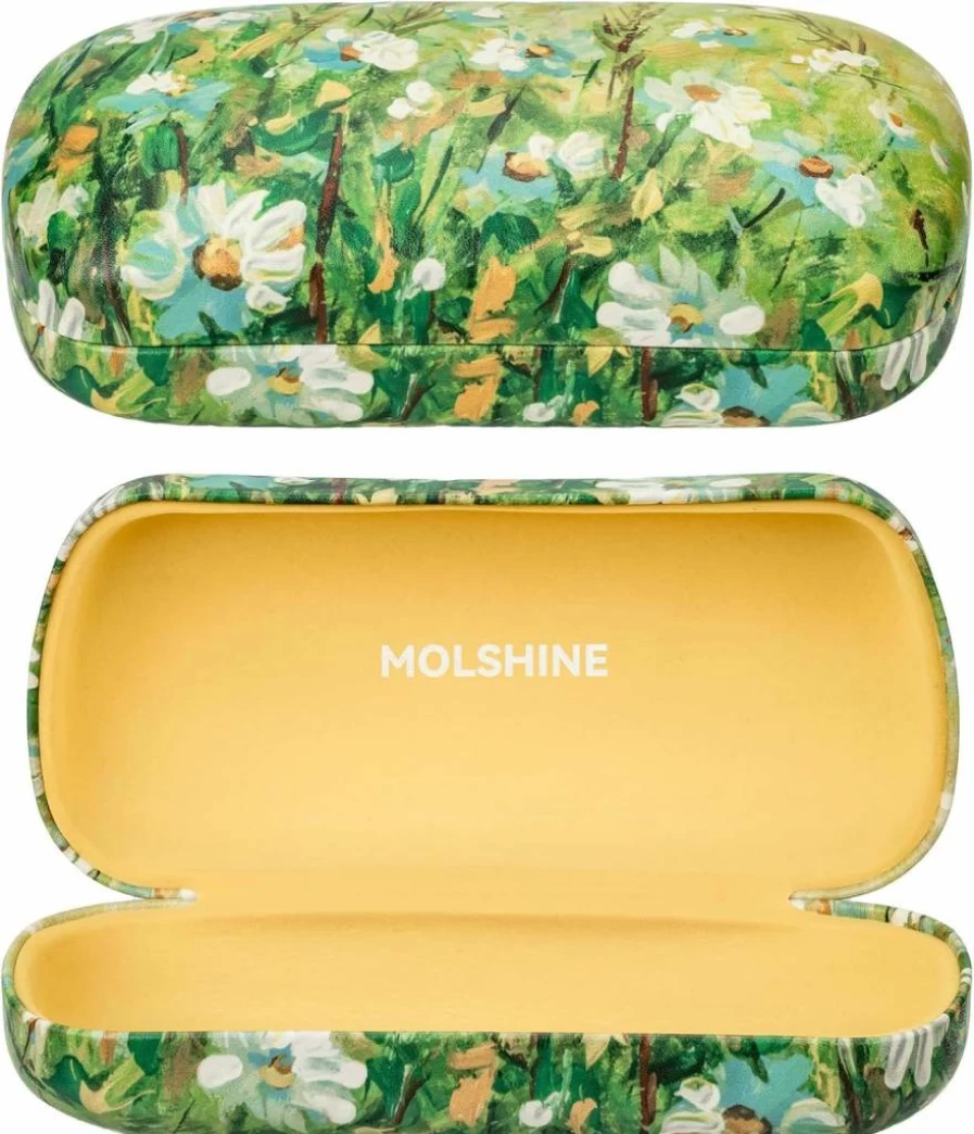 Molshine Hard Shell Sunglasses Case - Durable Protective Eyeglass Holder with Microfiber Cleaning Cloth for Men & Women