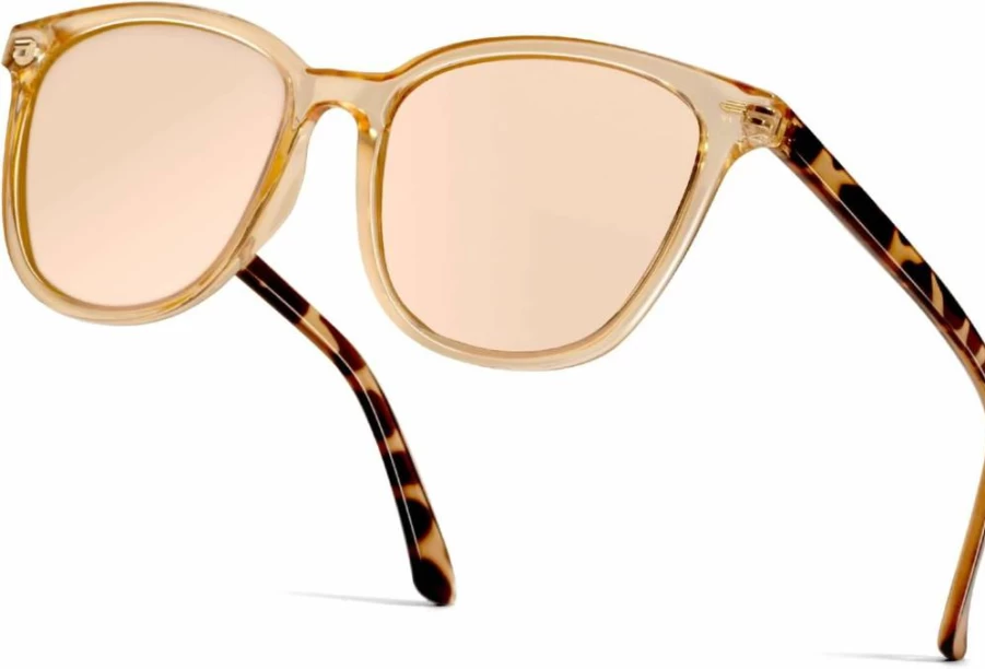 Myiaur Square Polarized Sunglasses for Women - UV Protection Mirrored Trendy Shades, Anti-Glare Fashion Sun Glasses