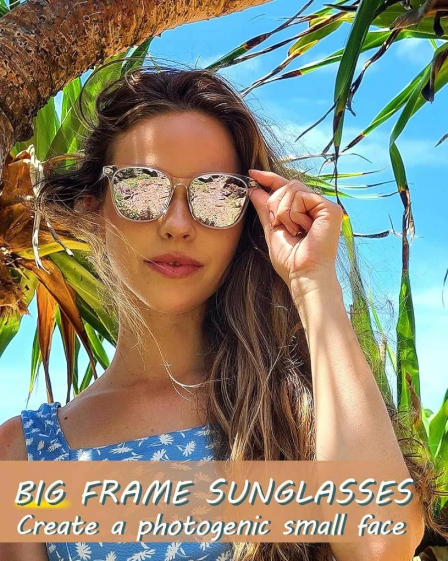 Myiaur Square Polarized Sunglasses for Women - UV Protection Mirrored Trendy Shades, Anti-Glare Fashion Sun Glasses